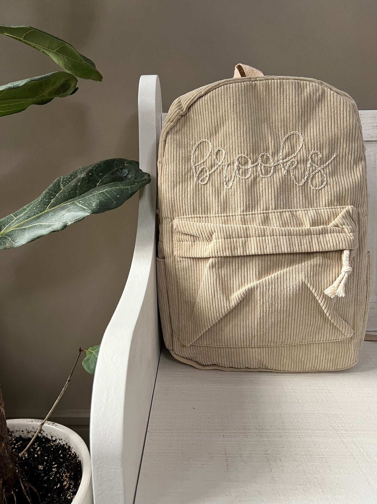 corduroy backpack - beige