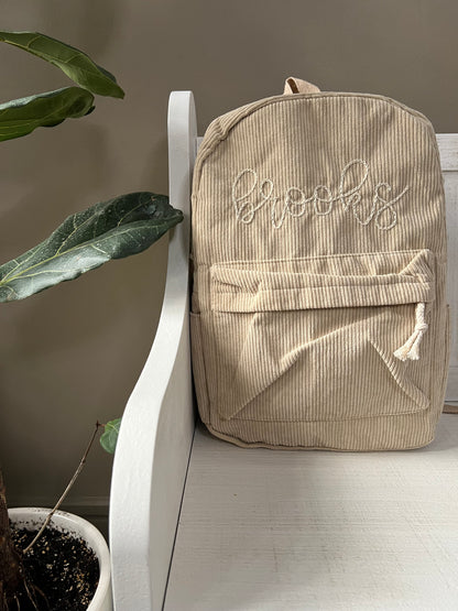 corduroy backpack - beige