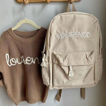 corduroy backpack - beige