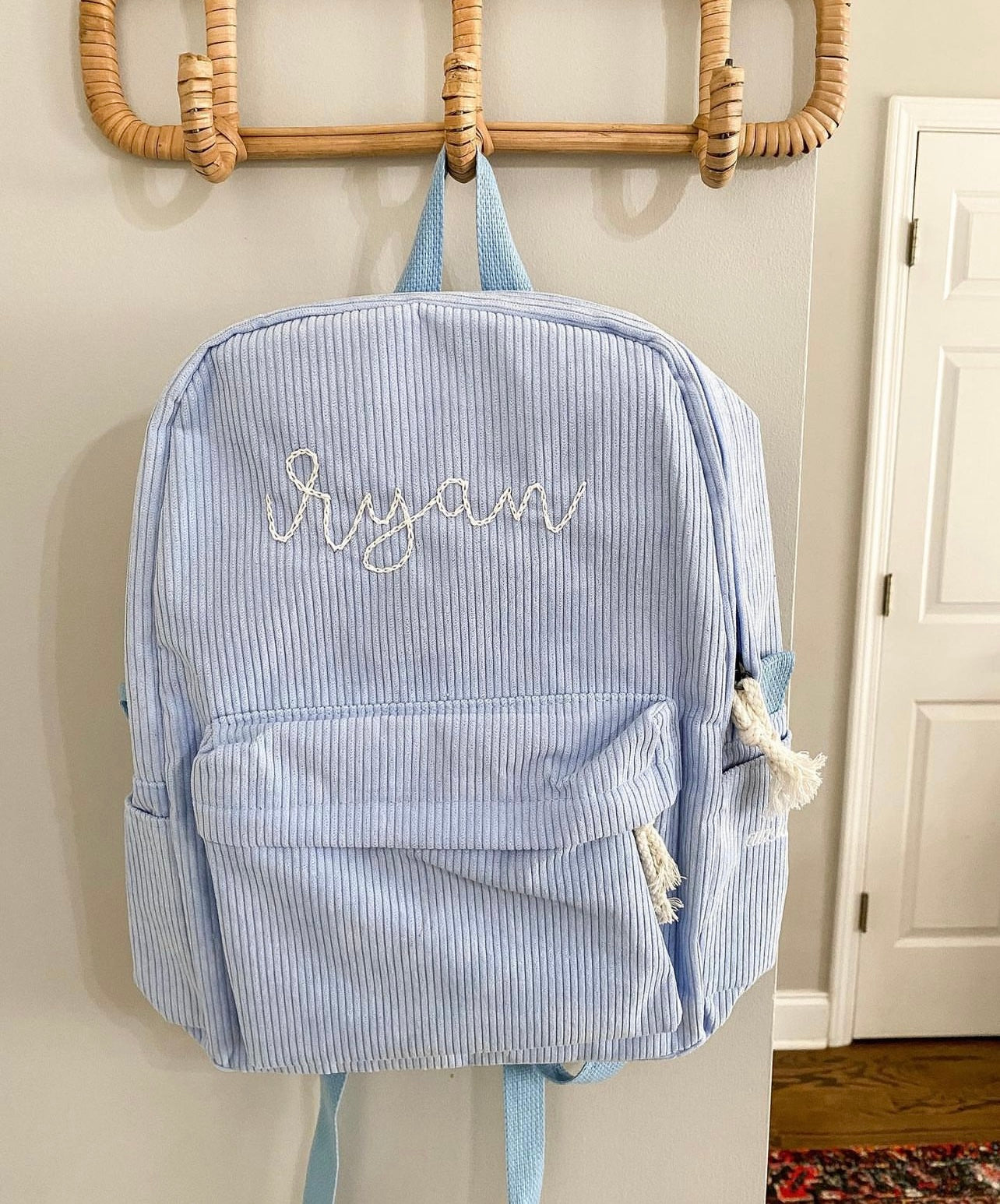 corduroy backpack - blue