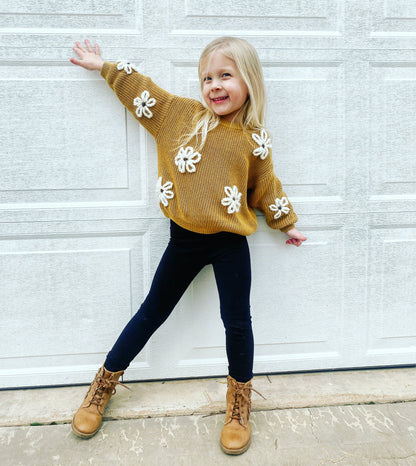 kids embroidered sweater with design