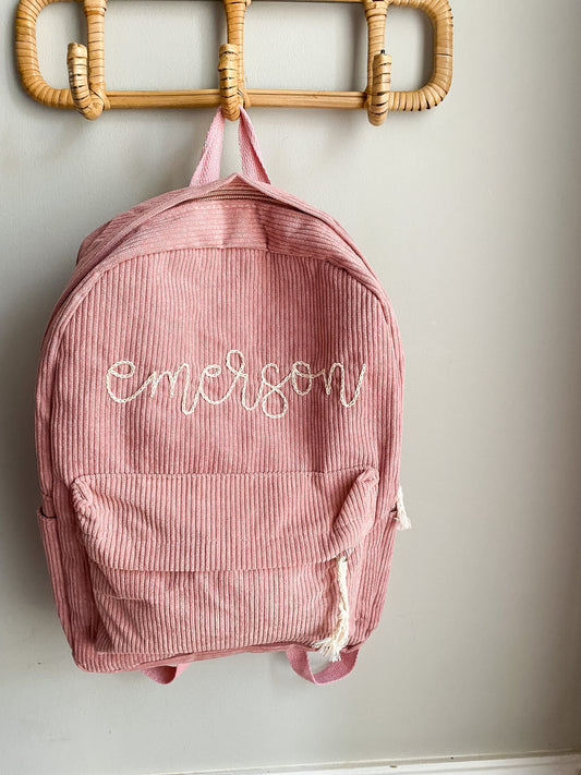 corduroy backpack - pink