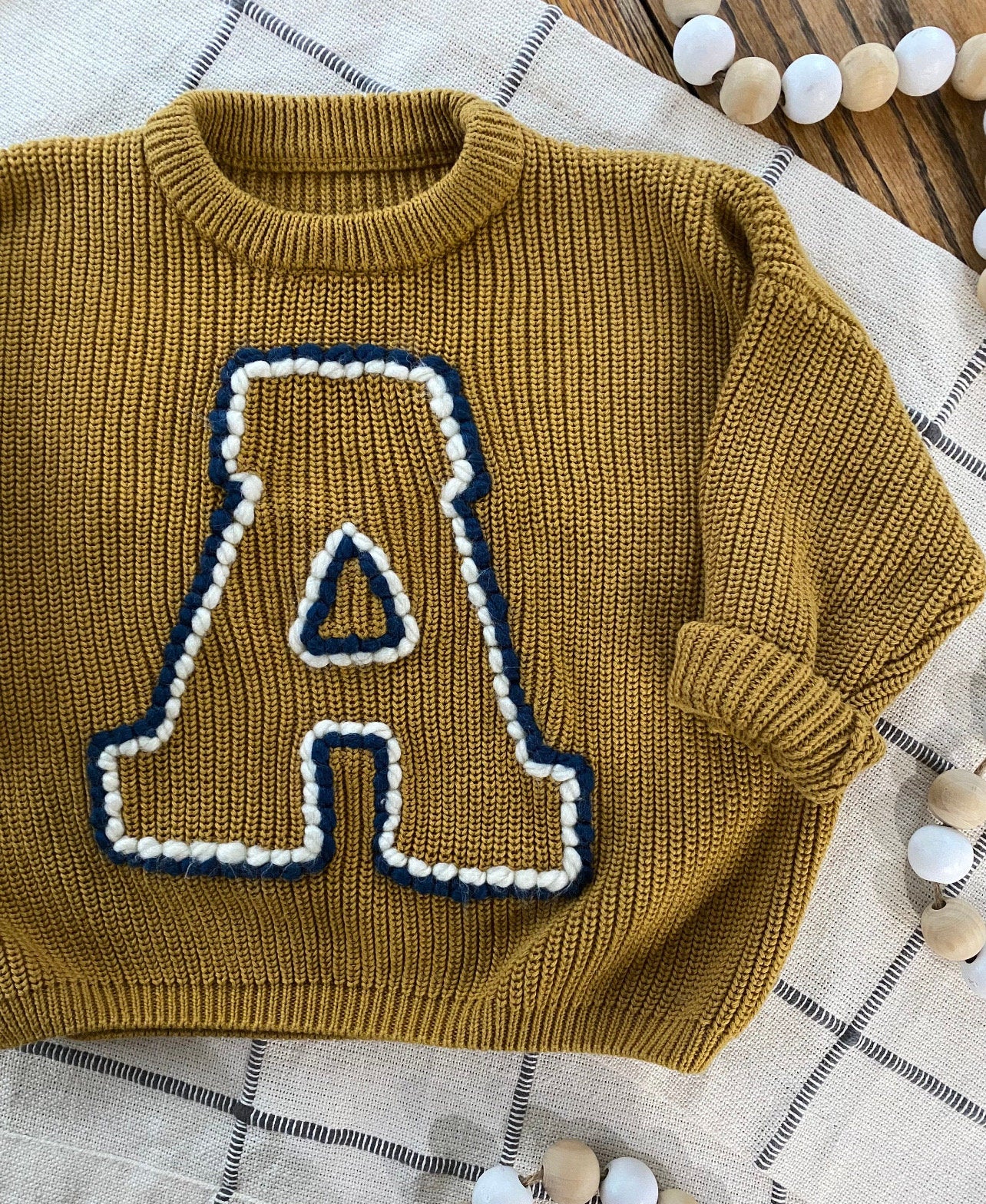 adult varsity initial sweater